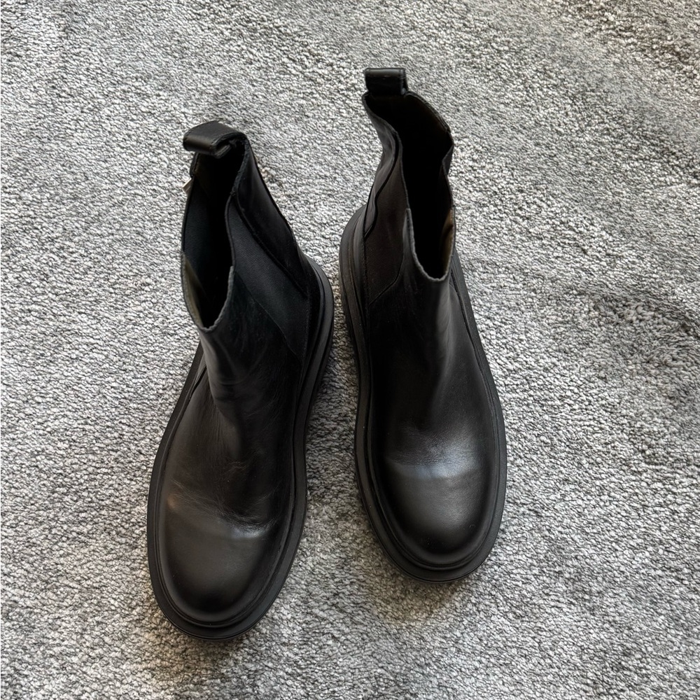 Leather low rise boots from
Zara.